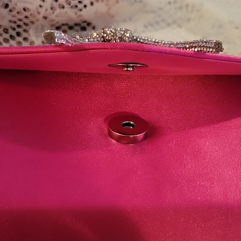 Hot Pink Rhinestone Evening Bag - Picture 5 of 6